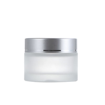15g 30g 50g 100g Frosted Clear Glass Cream Jar with Gold Silver Screw Lid Customized Logo and Frosted Glass Base Material
