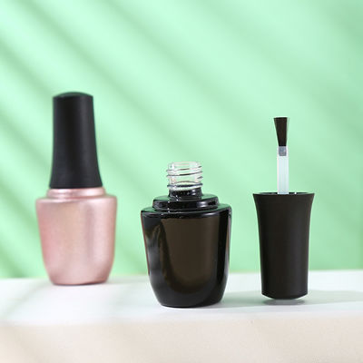 Glass Nail Polish Bottle with Cap and Brush Customized Design from Private Label